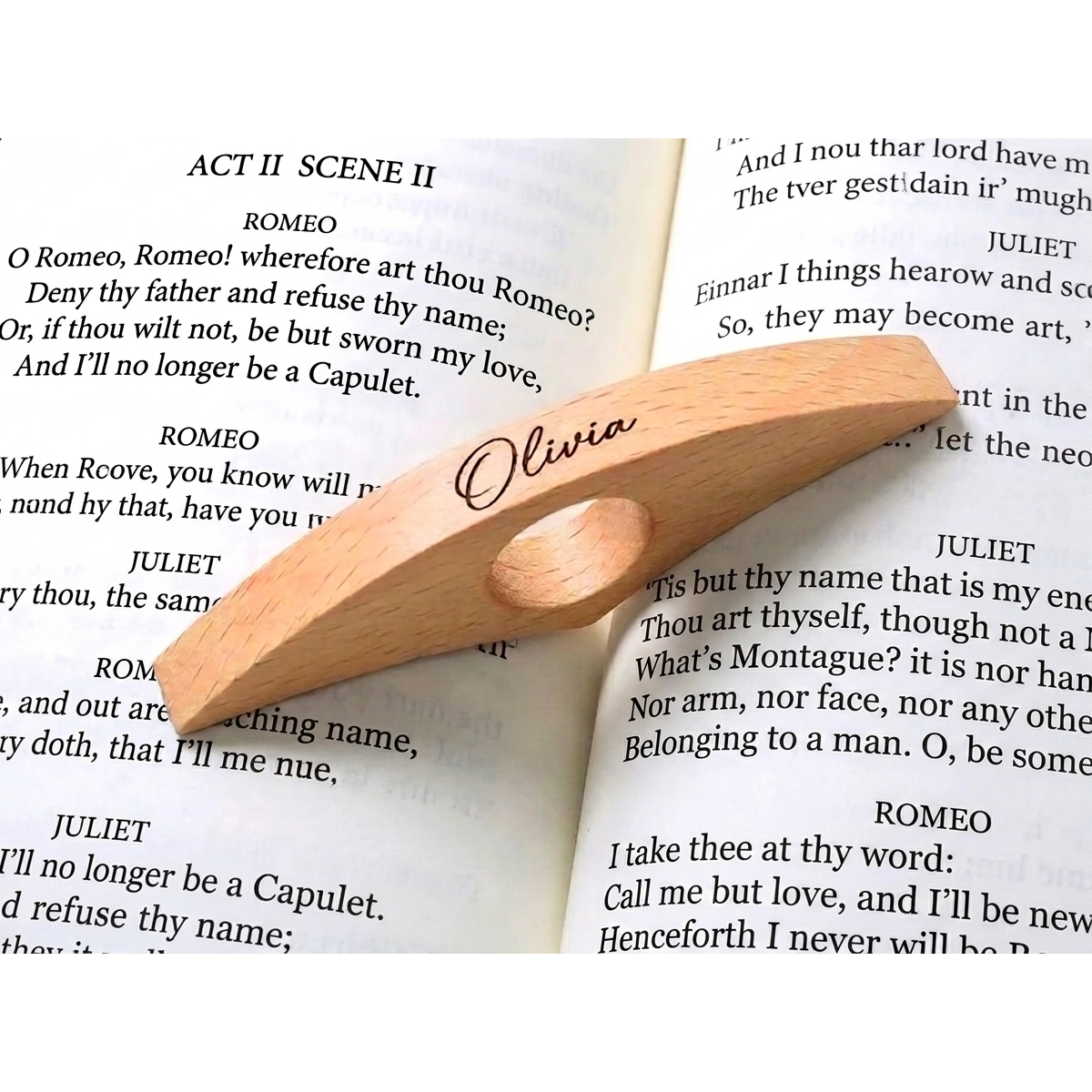 Personalised Wooden Book Page Holder Engraved Name Hands-Free Reading Gift UK