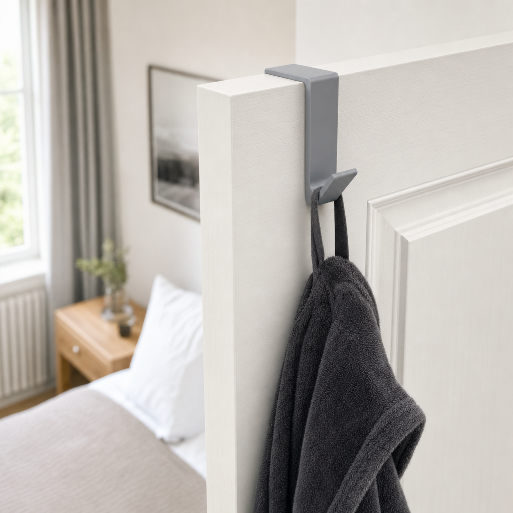 Over Door Hook Coat Towel Hanger No Screws Fits 35mm to 54mm Doors UK