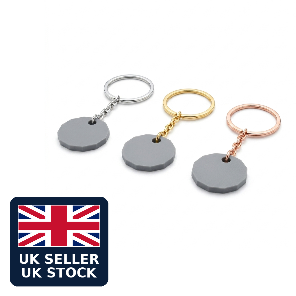 Shopping Trolley Token Coin Keyring £1 Size 12 Sided Silver Gold Rose Gold UK
