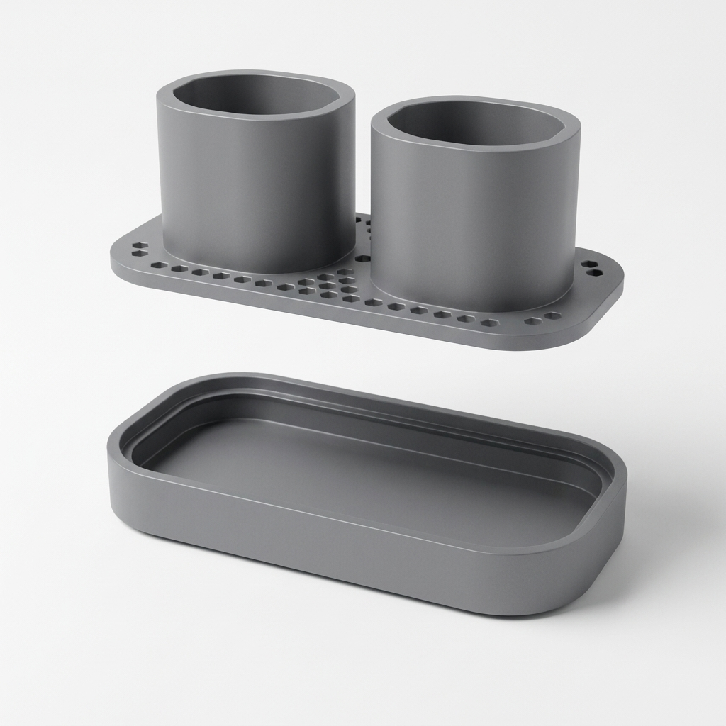 Toothbrush Holder for SURI 2.0 Twin Stand with Drip Tray for Bathroom Cabinet