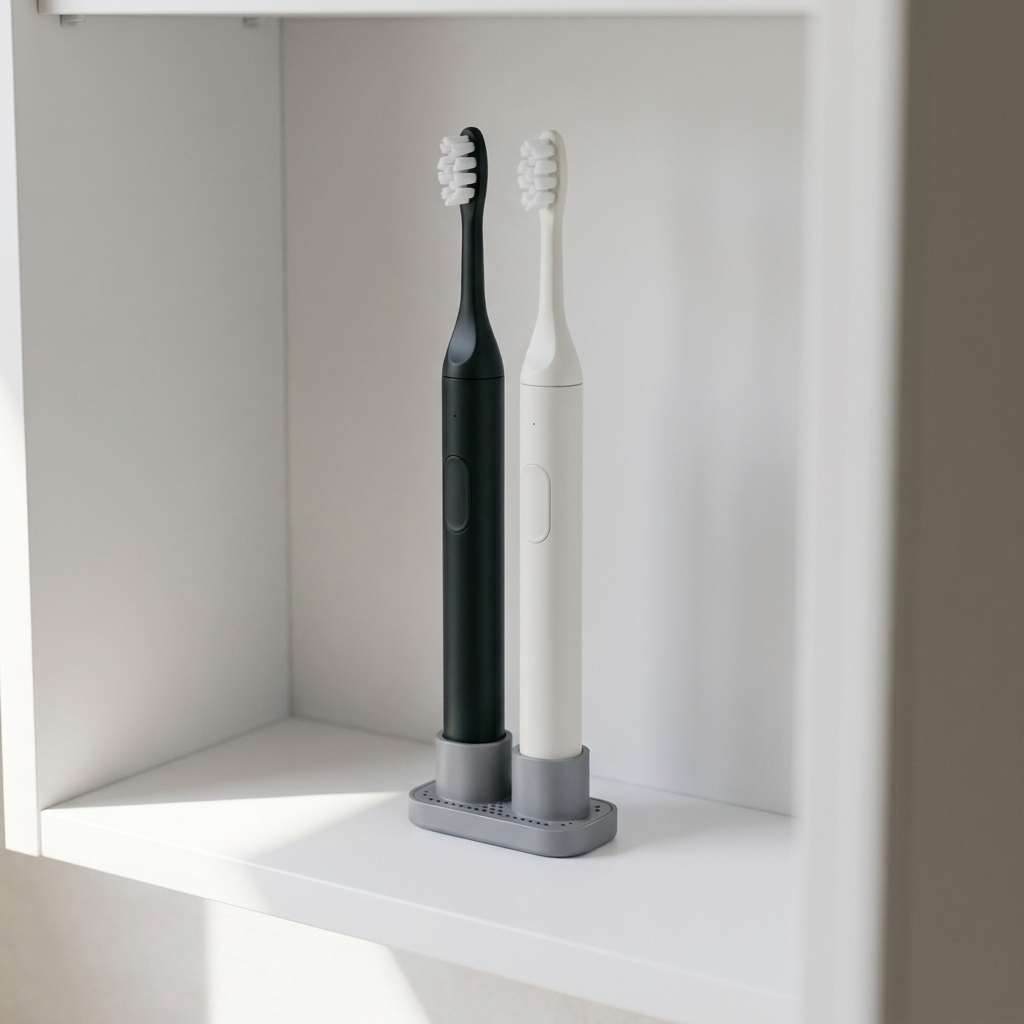 Toothbrush Holder for SURI 2.0 Twin Stand with Drip Tray for Bathroom Cabinet